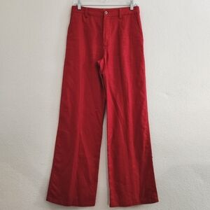100% Linen Red Trousers Women's Small